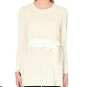 Sandro Paris Coline ivory belted sweater